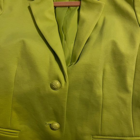 Fun, maximalist, eclectic Women's Neon Green Blazer The Academy Gap, office wear - Picture 4 of 4
